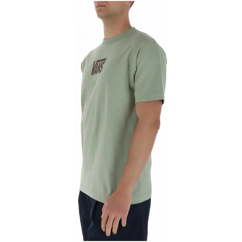 T-shirt pour Hommes Vans Vert Col Rond 100% Coton Manches Courtes