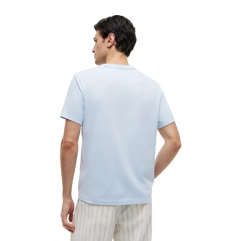 T-shirt pour homme Tommy Hilfiger bleu clair en coton biologique coupe classique