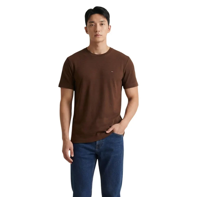 T-shirt pour homme Tommy Hilfiger bleu clair en coton biologique coupe classique