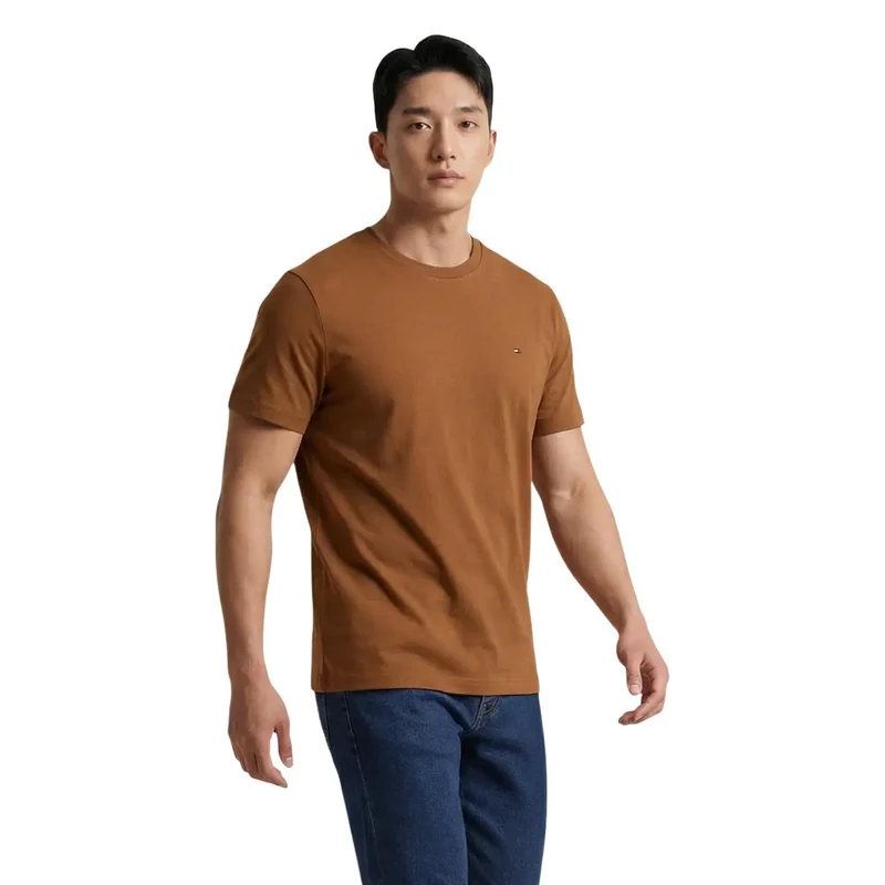 T-shirt pour homme Tommy Hilfiger bleu clair en coton biologique coupe classique