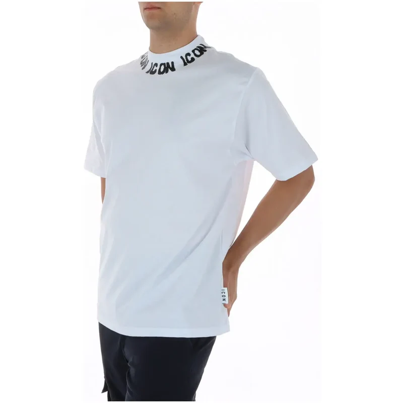 Icône Homme T-Shirt Coton Blanc Col Rond Manches Courtes