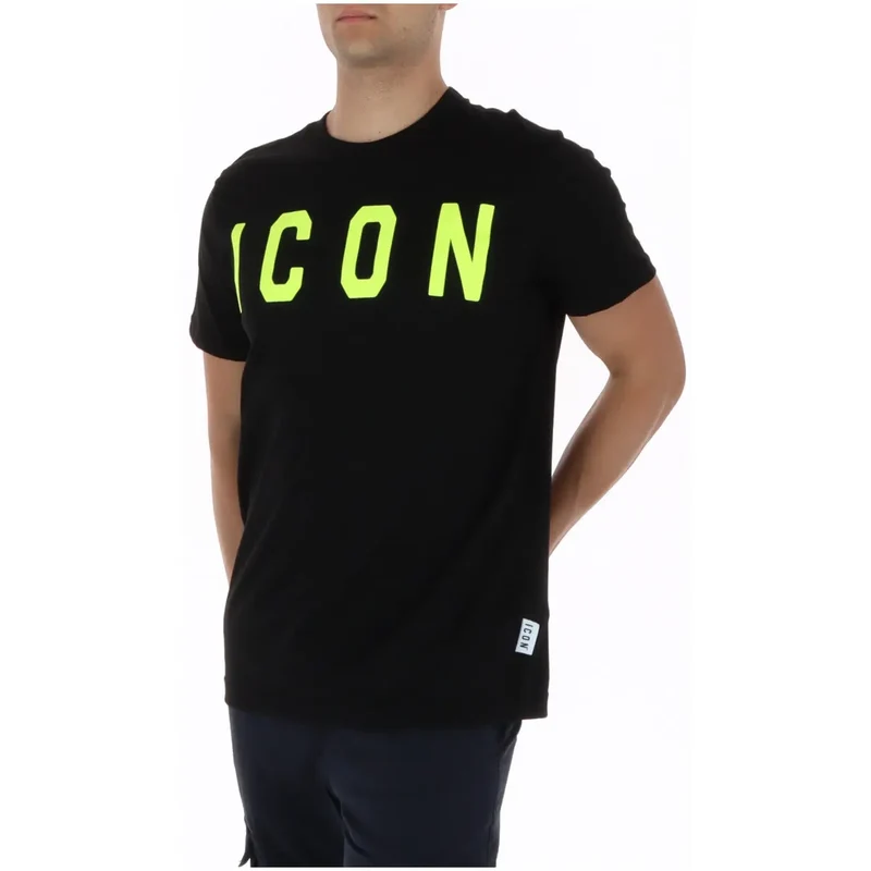 Icône Homme T-Shirt Noir Manches Courtes Coton Col Rond IUT001