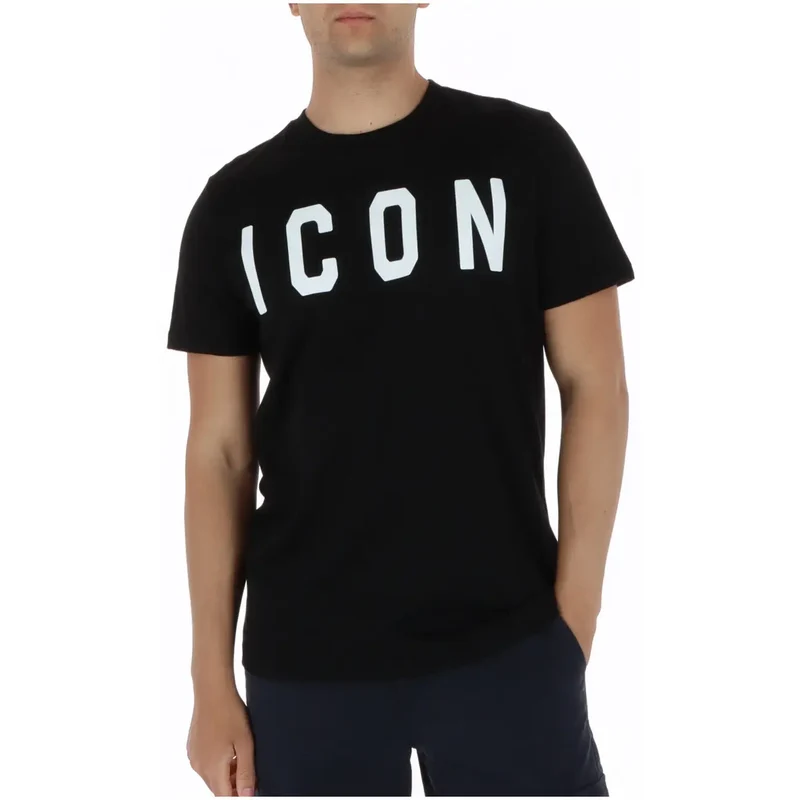 Icône Homme T-Shirt Noir Manches Courtes Coton Col Rond IUT001