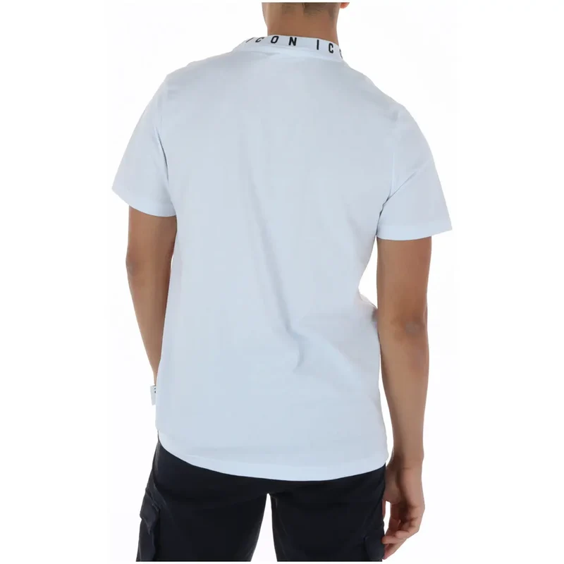 T-shirt Homme Icône Coton Blanc Col Rond Manches Courtes