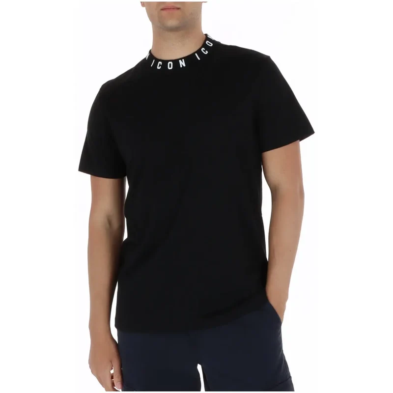 T-shirt Homme Icône Coton Blanc Col Rond Manches Courtes