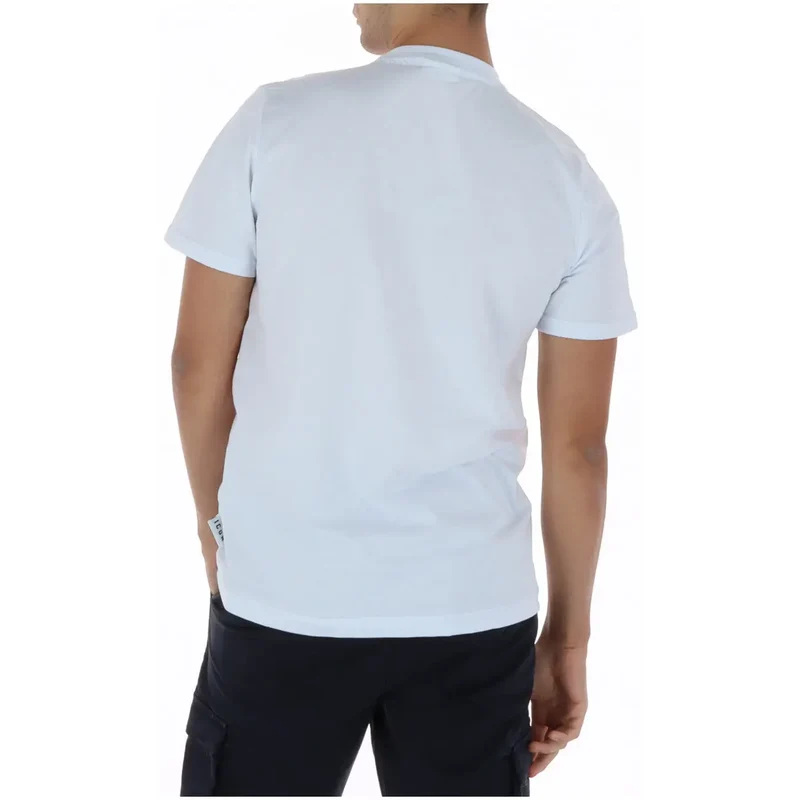 T-shirt Homme Icône Col Rond Blanc Impression 100 % Coton