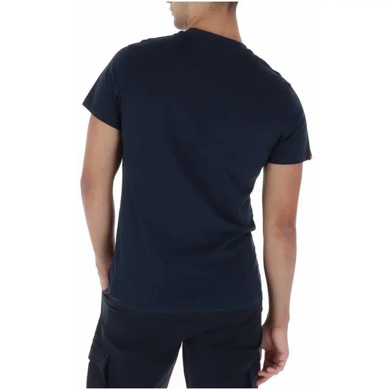 T-shirt Superdry Homme Bleu Manches Courtes Col Rond Coton