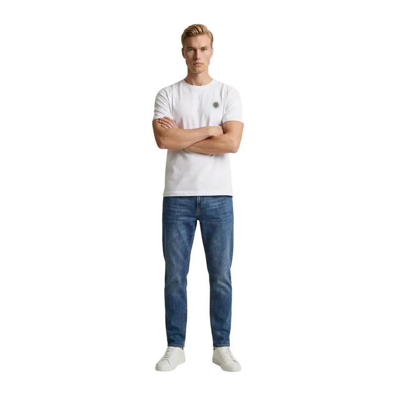 T-shirt pour hommes Only & Sons Blanc Coton Bio Imprimé Taille M