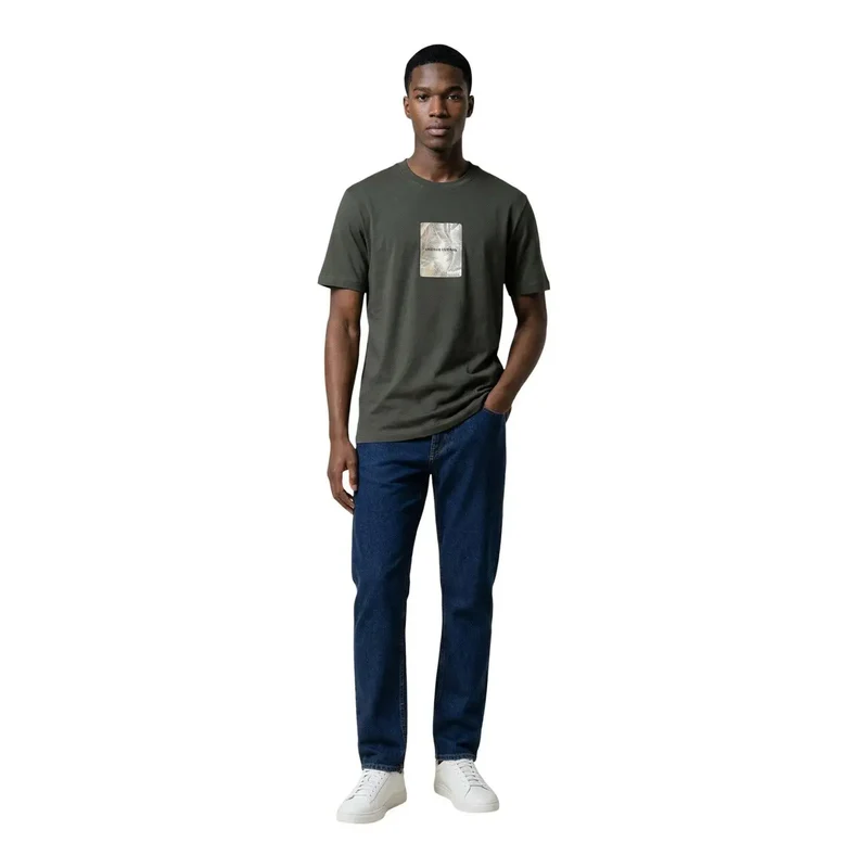 T-shirt pour homme Armani Exchange Vert Coton Col rond XM002501