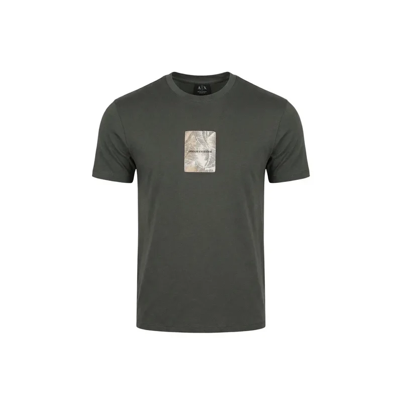 T-shirt pour homme Armani Exchange Vert Coton Col rond XM002501