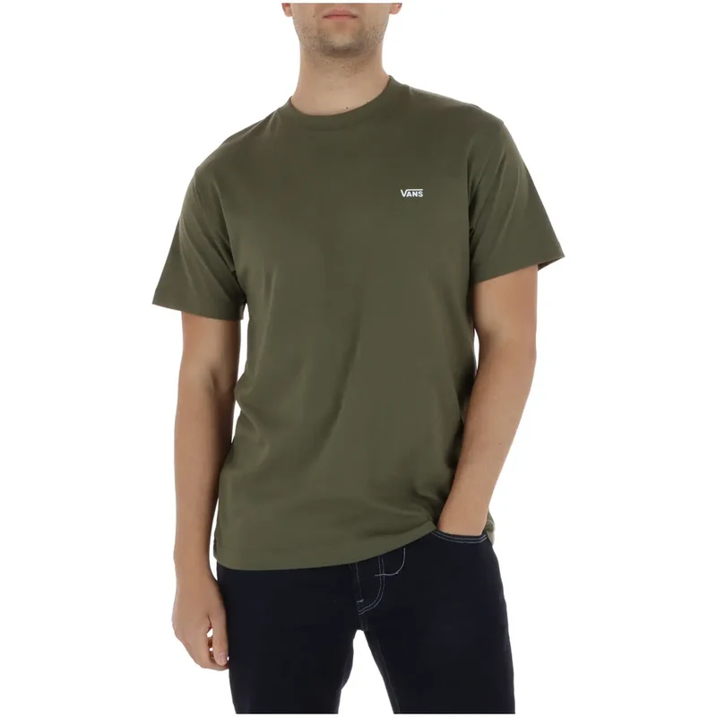 T-shirt pour Hommes Vans Vert Col Rond 100 Pour Cent Coton