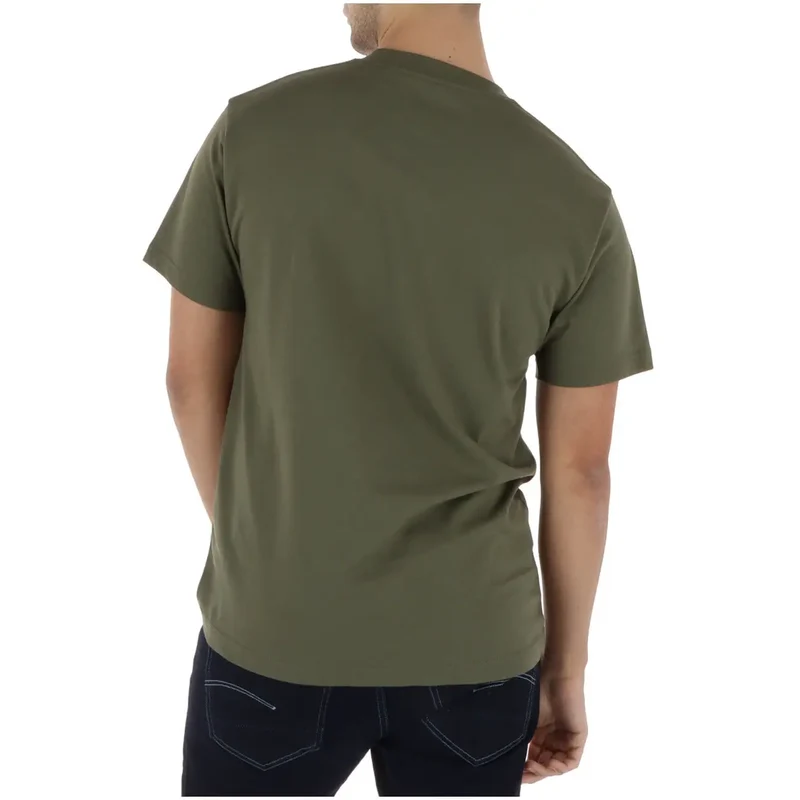 T-shirt pour Hommes Vans Vert Col Rond 100 Pour Cent Coton