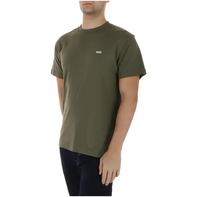 T-shirt pour Hommes Vans Vert Col Rond 100 Pour Cent Coton