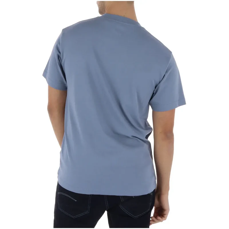 T-shirt pour Hommes Vans Coton Bleu Clair Col Rond Manches Courtes