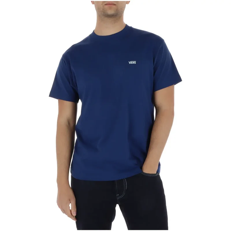 T-shirt pour Hommes Vans Bleu Col Rond 100 Pour Cent Coton