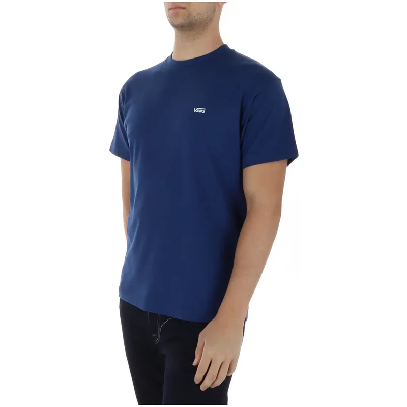 T-shirt pour Hommes Vans Bleu Col Rond 100 Pour Cent Coton
