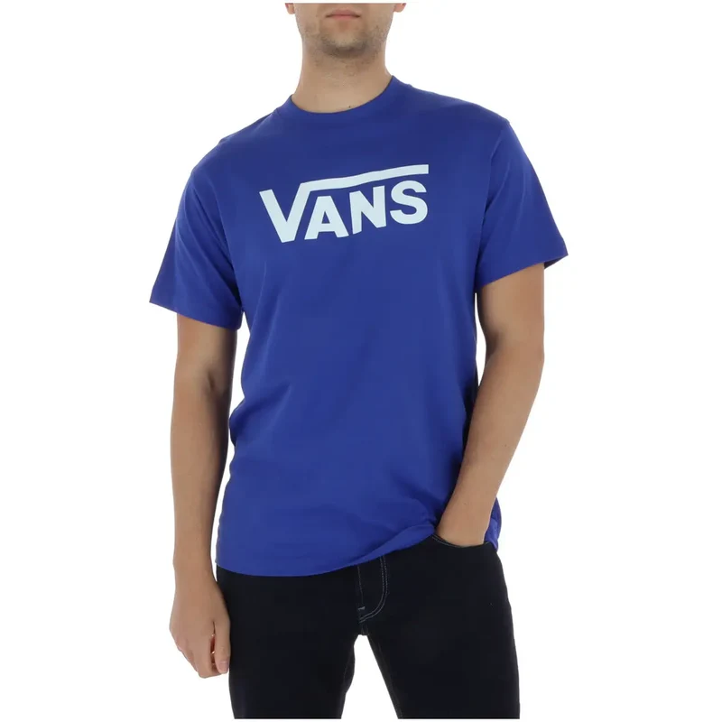 T-shirt pour Hommes Vans Coton Bleu Col Rond Manches Courtes