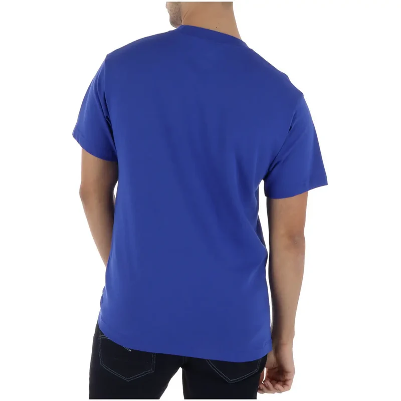 T-shirt pour Hommes Vans Coton Bleu Col Rond Manches Courtes