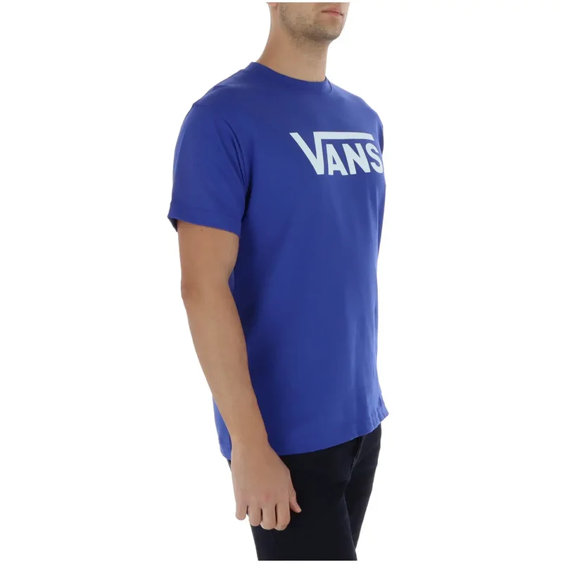 T-shirt pour Hommes Vans Coton Bleu Col Rond Manches Courtes