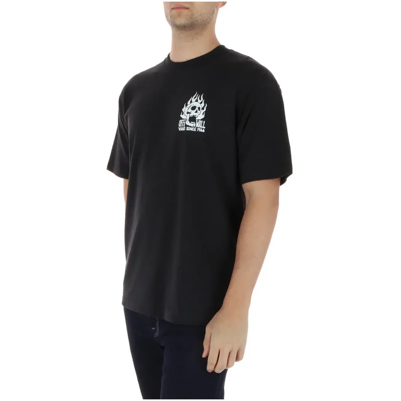 T-shirt pour Hommes Vans Coton Noir Col Rond Manches Courtes