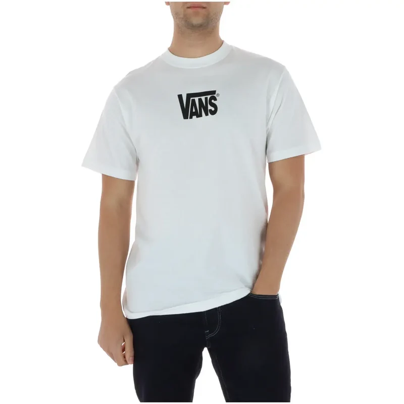 T-shirt pour Hommes Vans Coton Blanc Manches Courtes Col Rond