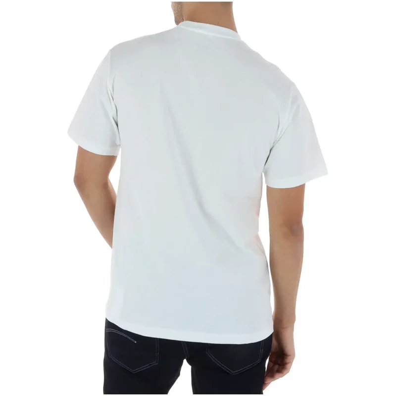 T-shirt pour Hommes Vans Coton Blanc Manches Courtes Col Rond