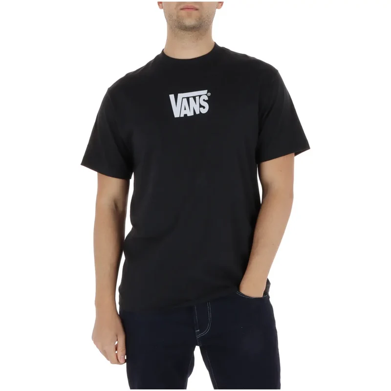 T-shirt pour Hommes Vans Noir Col Rond 100 % Coton Manches Courtes