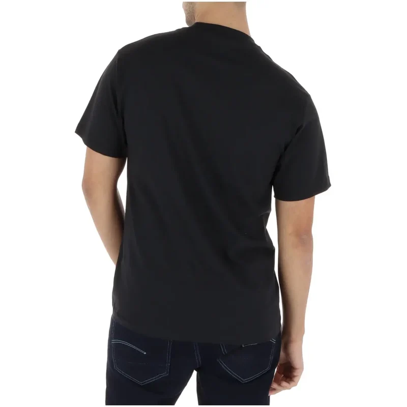 T-shirt pour Hommes Vans Noir Col Rond 100 % Coton Manches Courtes