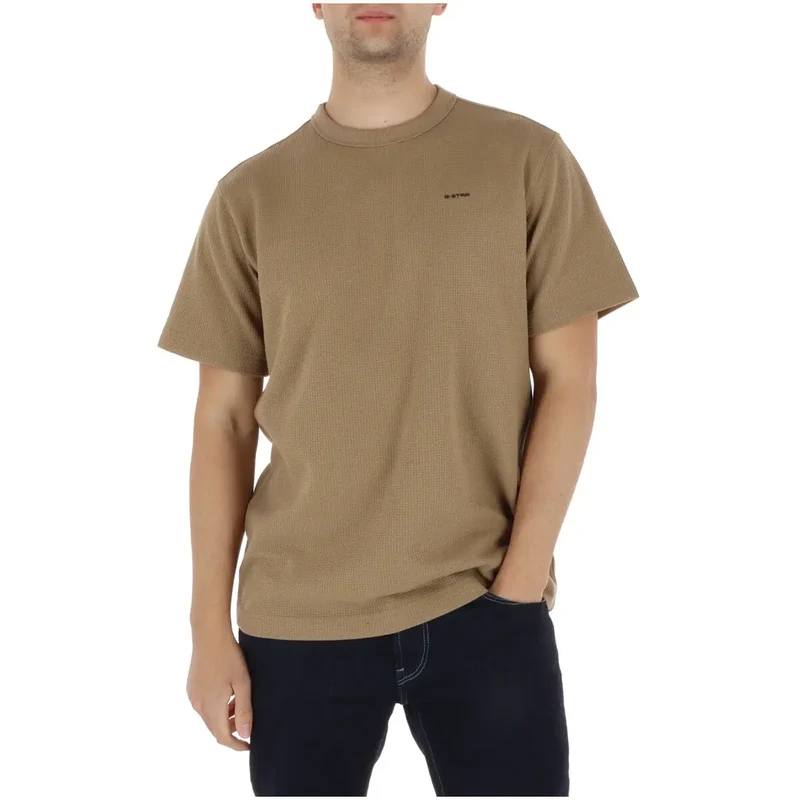 T-shirt pour homme G-Star Beige Col rond Coton bio