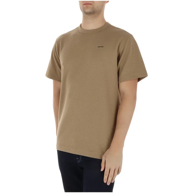 T-shirt pour homme G-Star Beige Col rond Coton bio