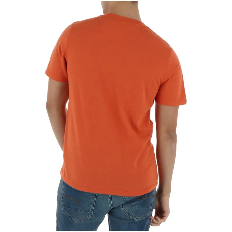 T-shirt pour Hommes Superdry Orange Mélange de Coton Manches Courtes M1012216A