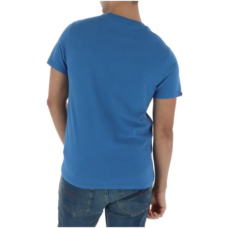 T-shirt pour Hommes Superdry Bleu Clair Manches Courtes Coton M1011245A