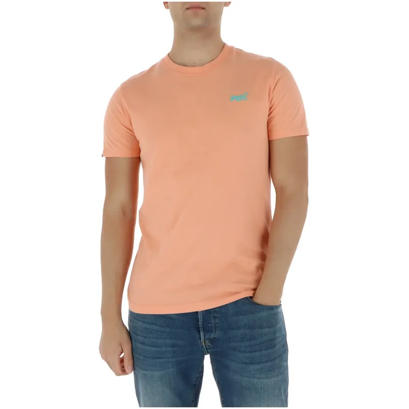 T-shirt pour Hommes Superdry Bleu Clair Manches Courtes Coton M1011245A