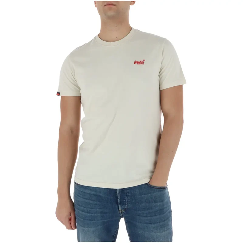 T-shirt pour Hommes Superdry Bleu Clair Manches Courtes Coton M1011245A