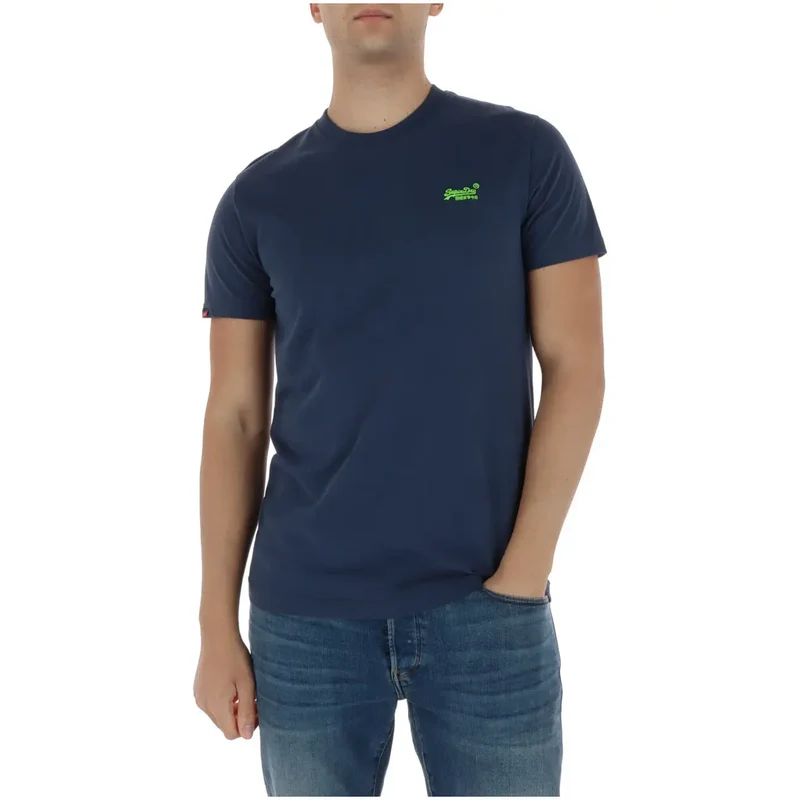 T-shirt pour Hommes Superdry Bleu Clair Manches Courtes Coton M1011245A