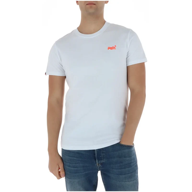 T-shirt pour Hommes Superdry Bleu Clair Manches Courtes Coton M1011245A