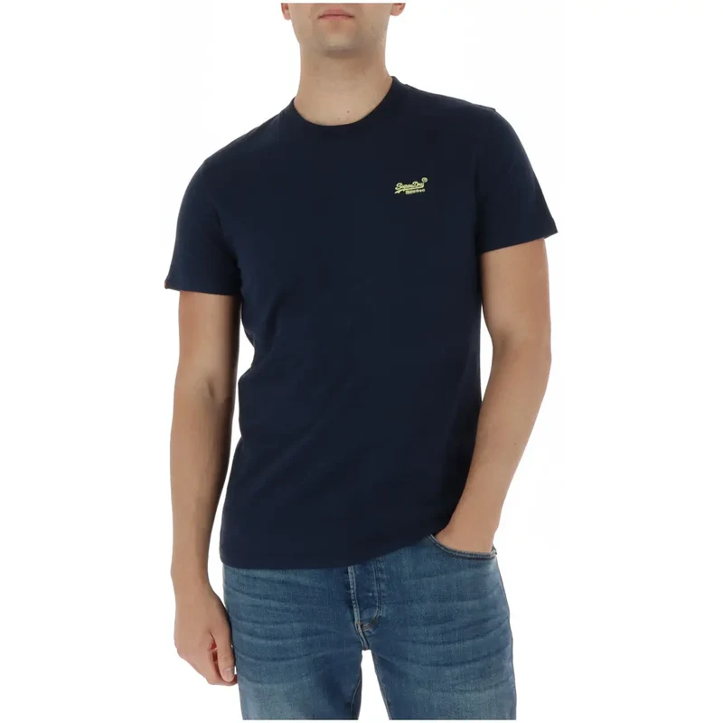 T-shirt pour Hommes Superdry Bleu Clair Manches Courtes Coton M1011245A