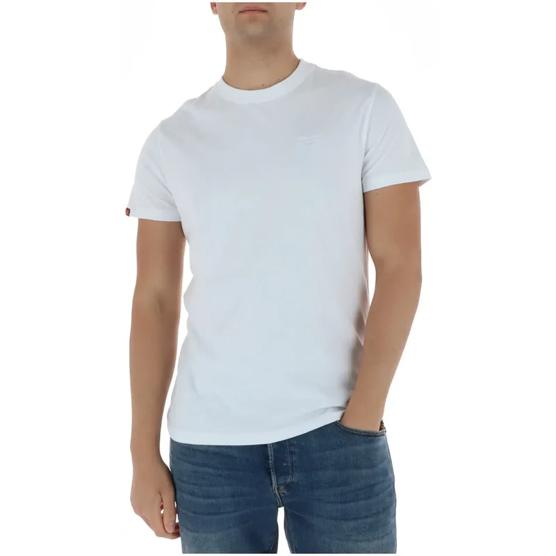 T-shirt pour Hommes Superdry Bleu Clair Manches Courtes Coton M1011245A