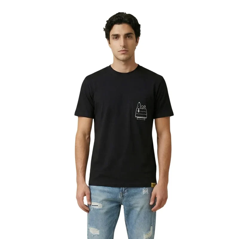 T-shirt pour Hommes Only & Sons Coton Noir Col Rond - 22038044
