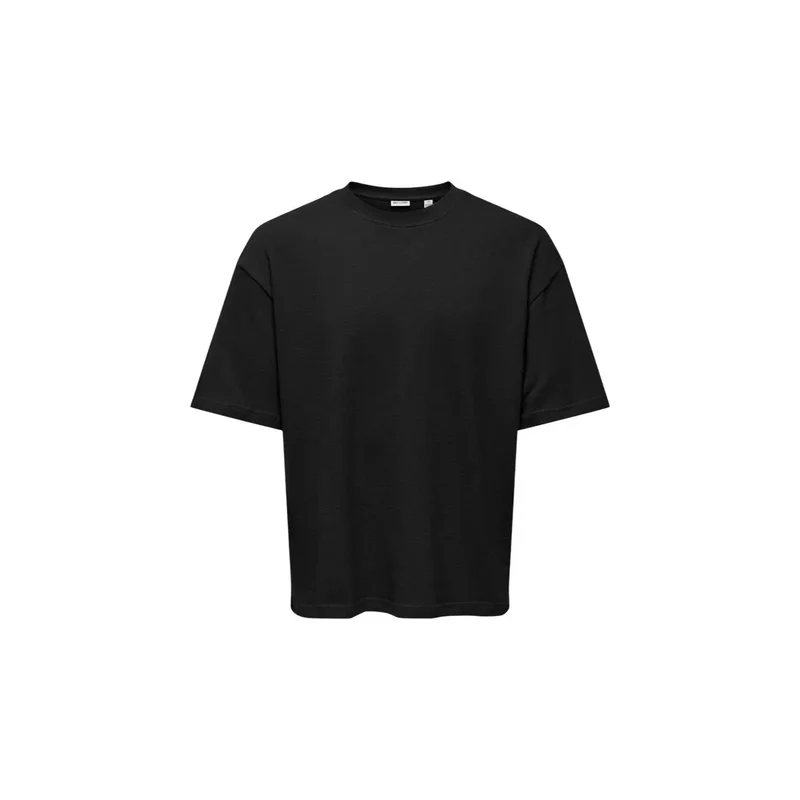 Only & Sons Hommes T-shirt Noir en Coton Col Rond 22036392 Explorer le Style