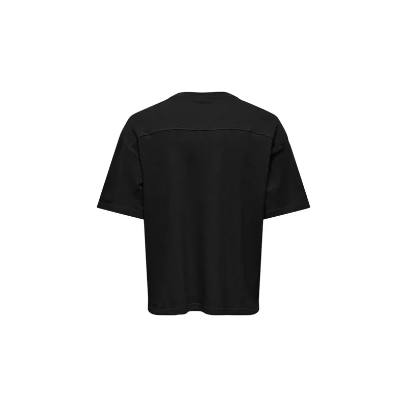 Only & Sons Hommes T-shirt Noir en Coton Col Rond 22036392 Explorer le Style