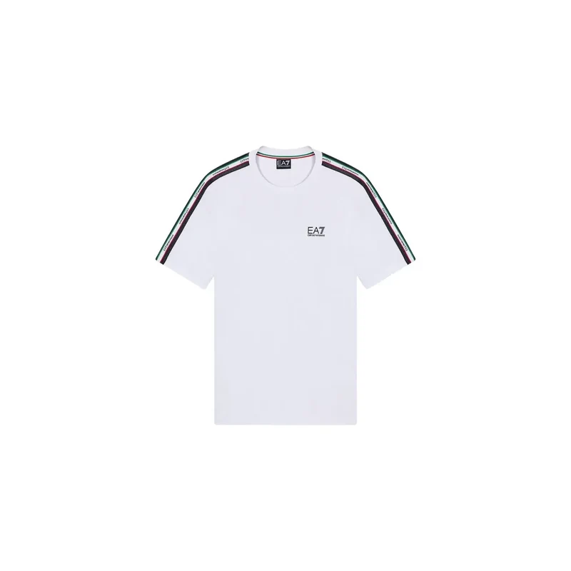T-shirt EA7 Homme Blanc Coton Col Rond 7M001861 AF12503