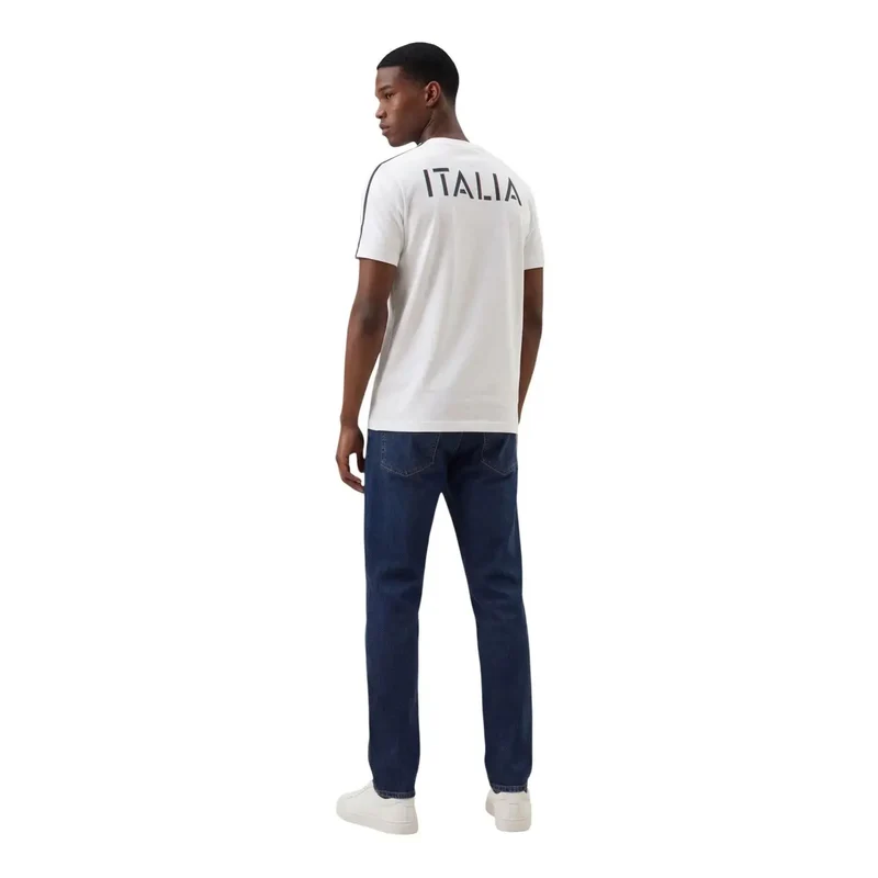 T-shirt EA7 Homme Blanc Coton Col Rond 7M001861 AF12503
