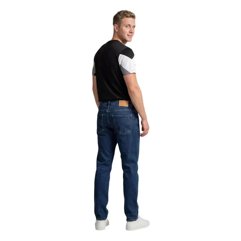 EA7 Hommes T-Shirt Noir en Coton Col Rond 7M001603 AF12503