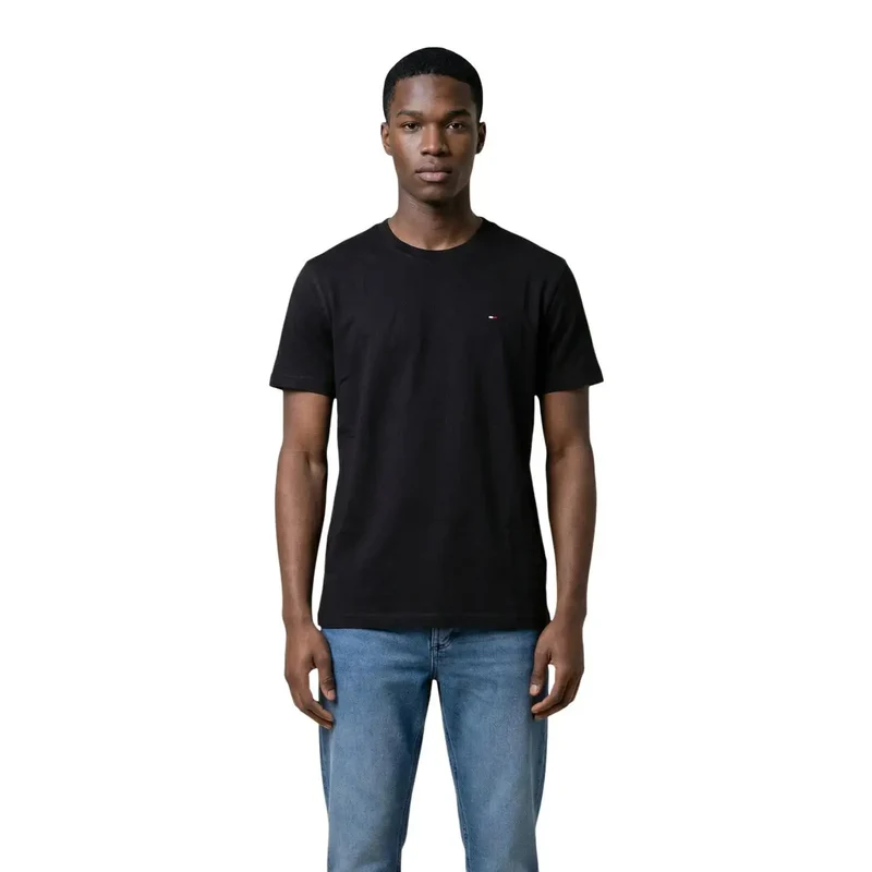 T-shirt pour Hommes Jeans Tommy Hilfiger Noir Coton Biologique DM0DM22504