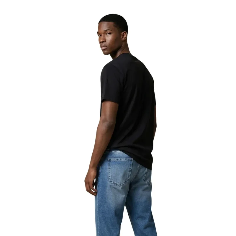 T-shirt pour Hommes Jeans Tommy Hilfiger Noir Coton Biologique DM0DM22504