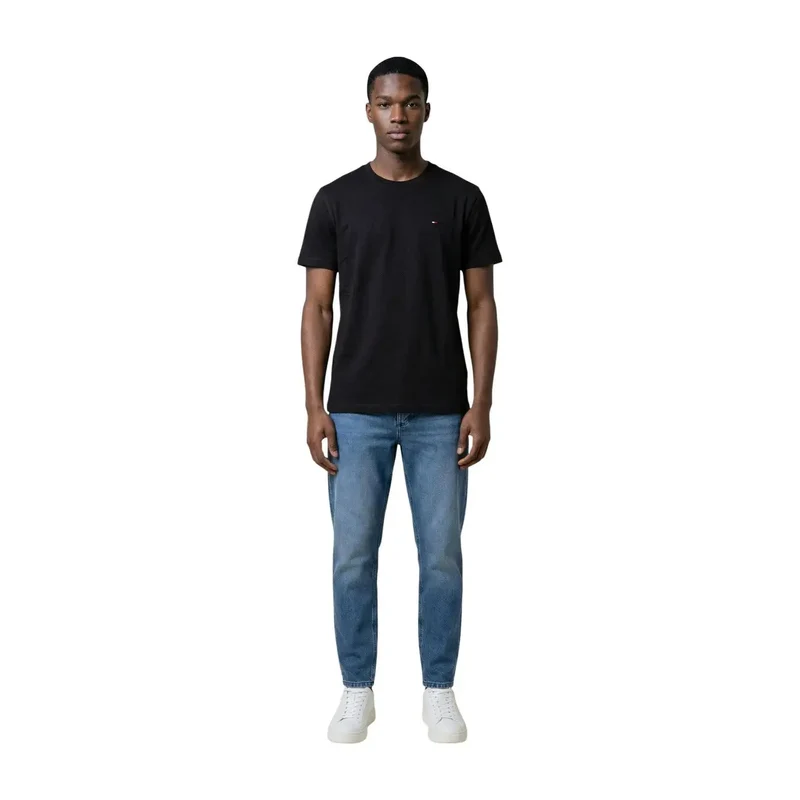 T-shirt pour Hommes Jeans Tommy Hilfiger Noir Coton Biologique DM0DM22504