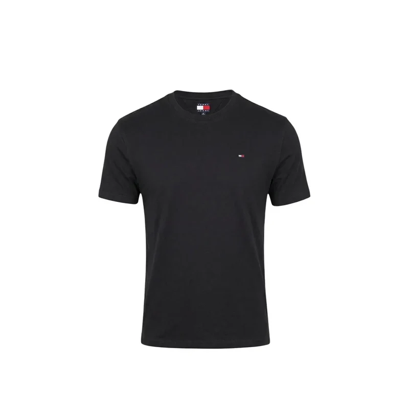 T-shirt pour Hommes Jeans Tommy Hilfiger Noir Coton Biologique DM0DM22504
