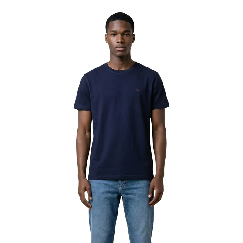 T-shirt pour Hommes Jeans Tommy Hilfiger Noir Coton Biologique DM0DM22504