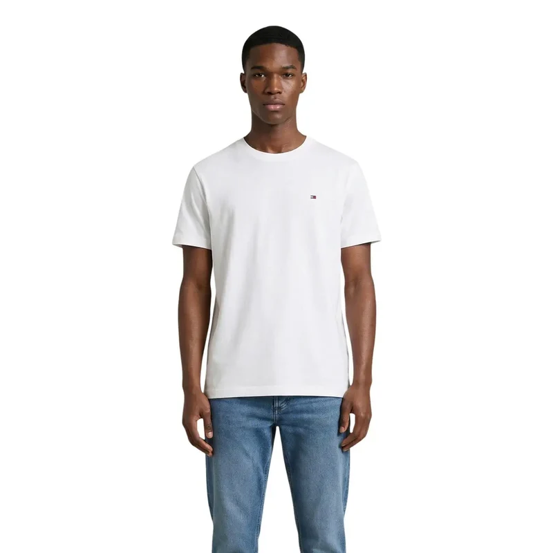 T-shirt pour Hommes Jeans Tommy Hilfiger Noir Coton Biologique DM0DM22504